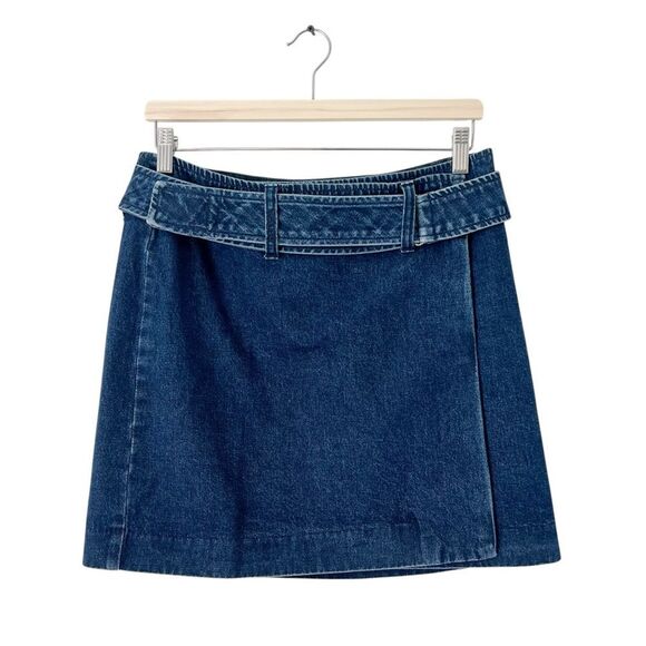 Ralph Lauren Denim Wrap Mini Skirt Size 10 Vintage Y2K 100% Cotton - Picture 1 of 7
